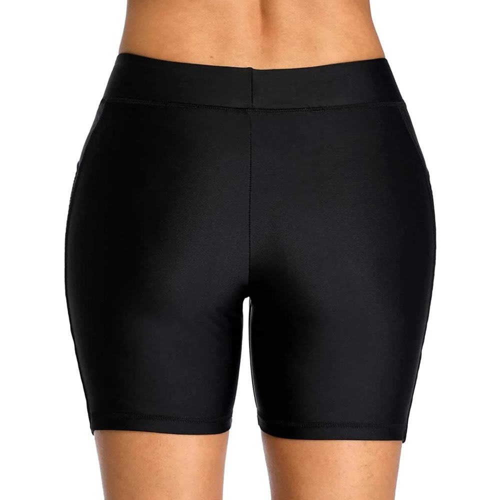 Professional Lace Mesh Women's Swim Shorts: Quick Dry Black Board Shorts Swimwear Trunks